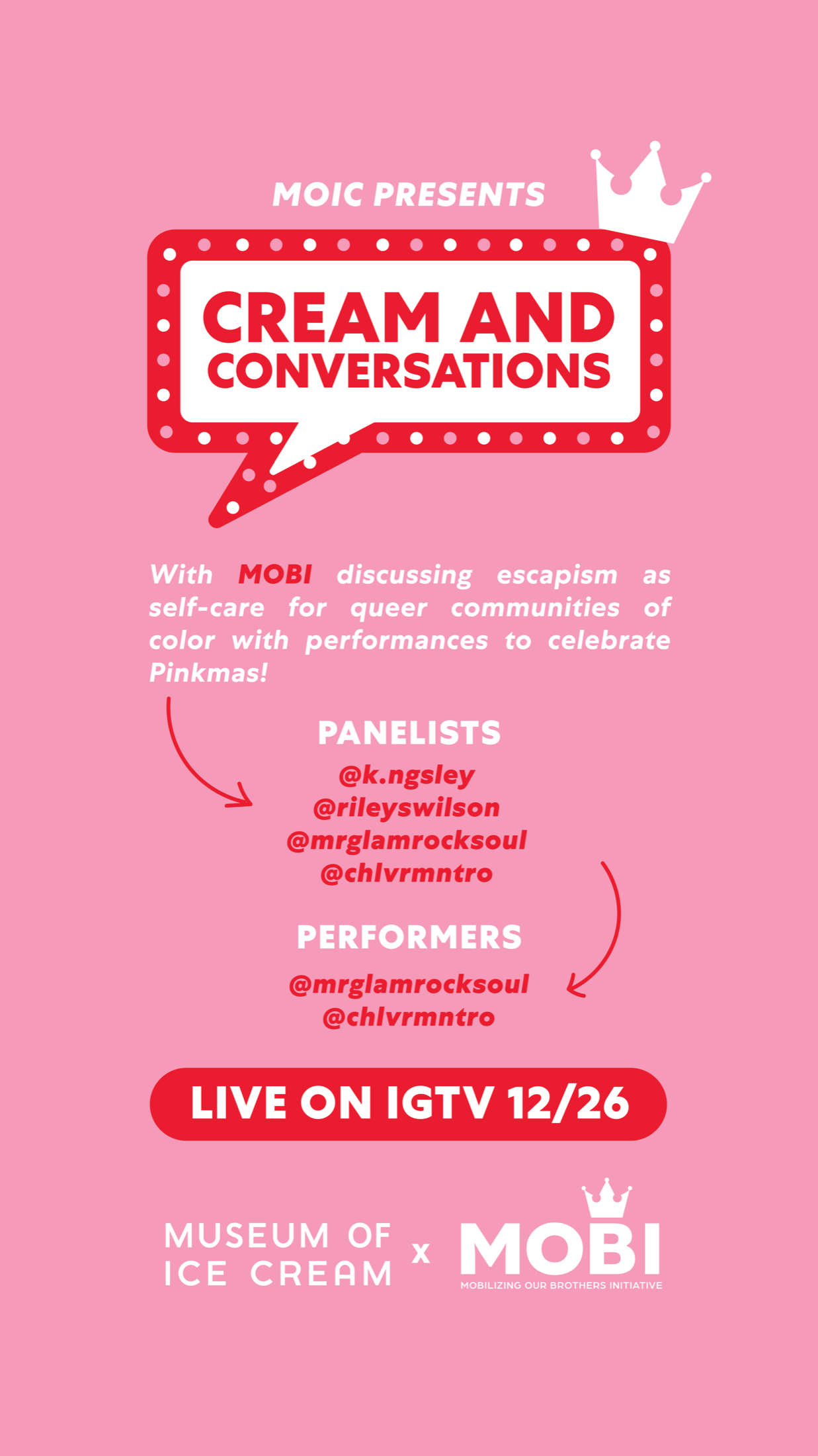 M.O.B.I. Pinkmas Cream and Conversations campaign